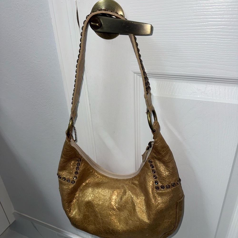 Sparkly Bronze Leatherock Shoulder Bag! - Picture 3 of 8